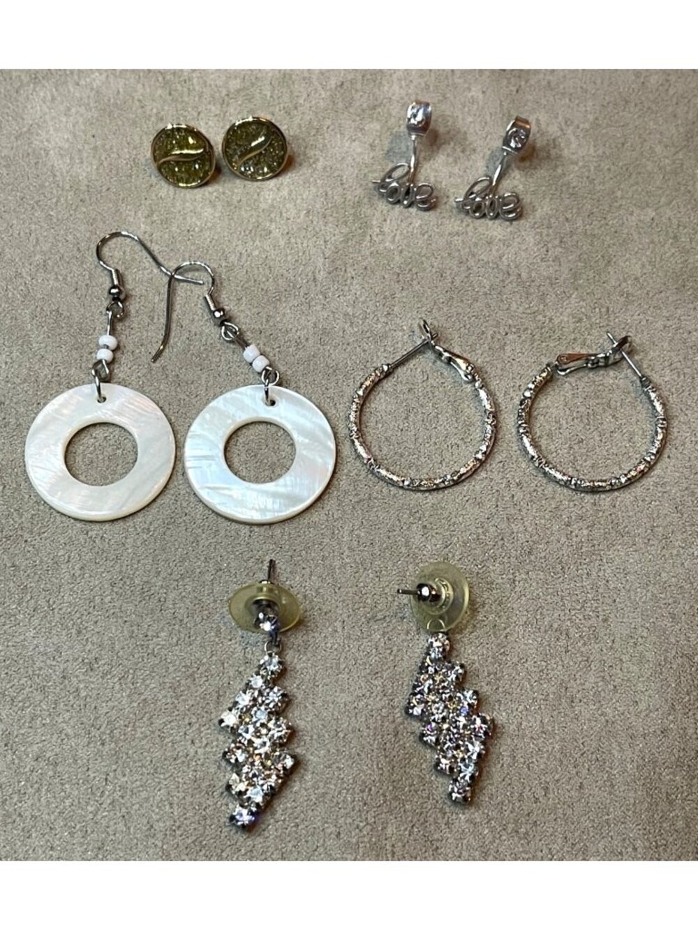 Vintage 80s 90s Y2K Collection of Five Distinct Pairs of Fashion Earrings Lot